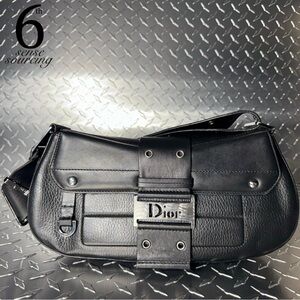 Dior Vintage Columbus Logo Leather Bag in Black